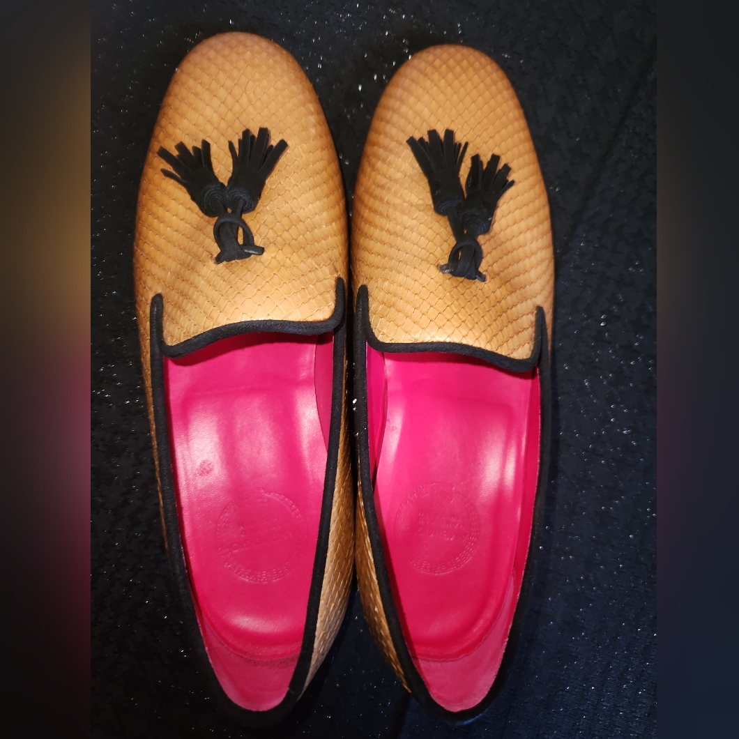 Ambrogio 'Bespoke' Python & Leather Loafers, Mens Size 9